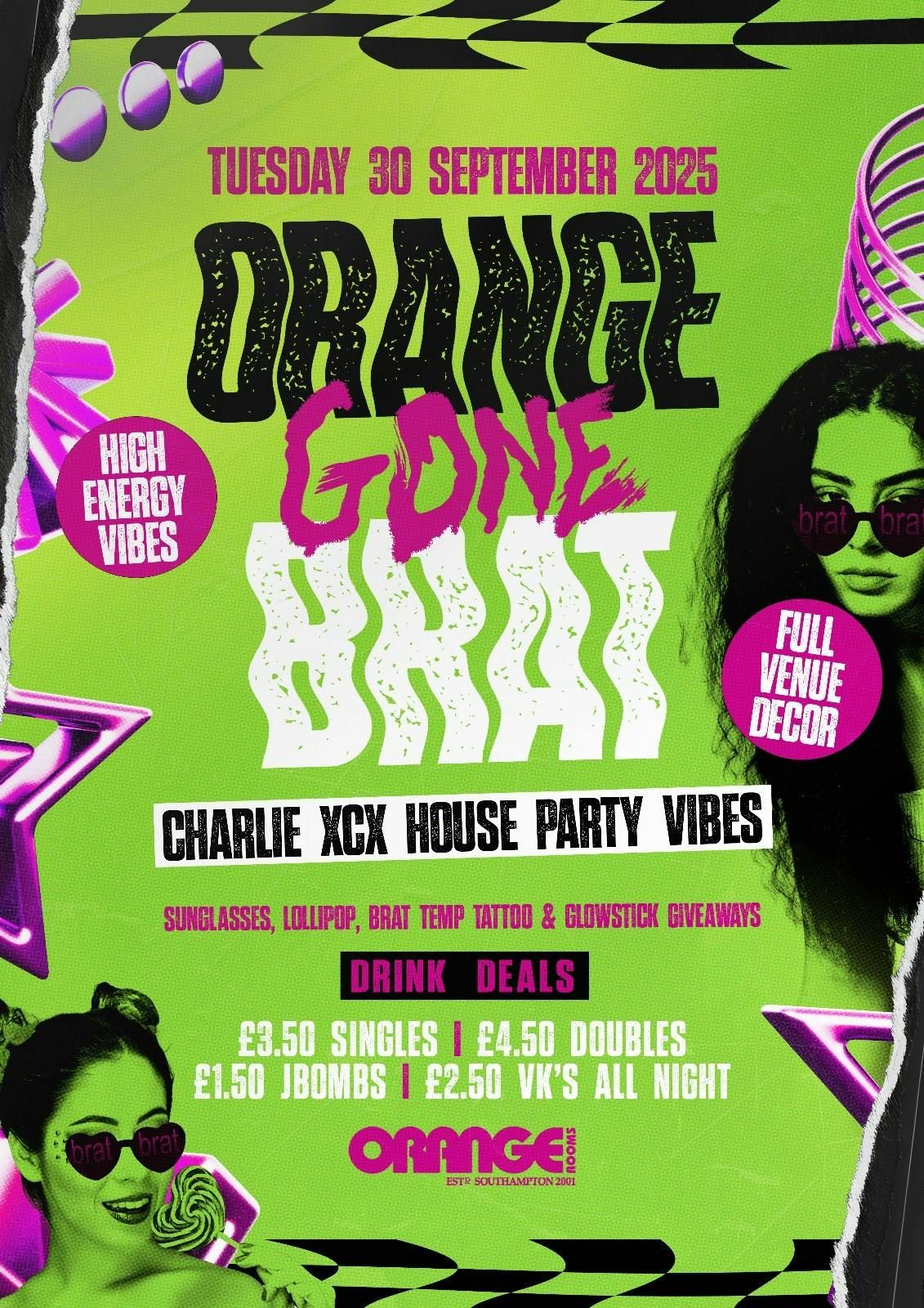 FRESHERS - Orange gone 'BRAT' 