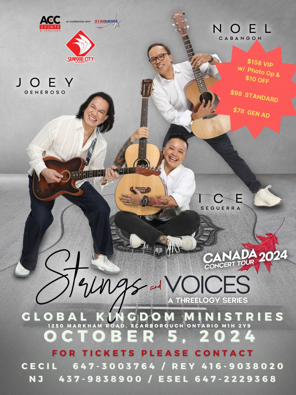 Strings and Voices with Ice Seguerra, Joey G & Noel Cabangon Live in Toronto