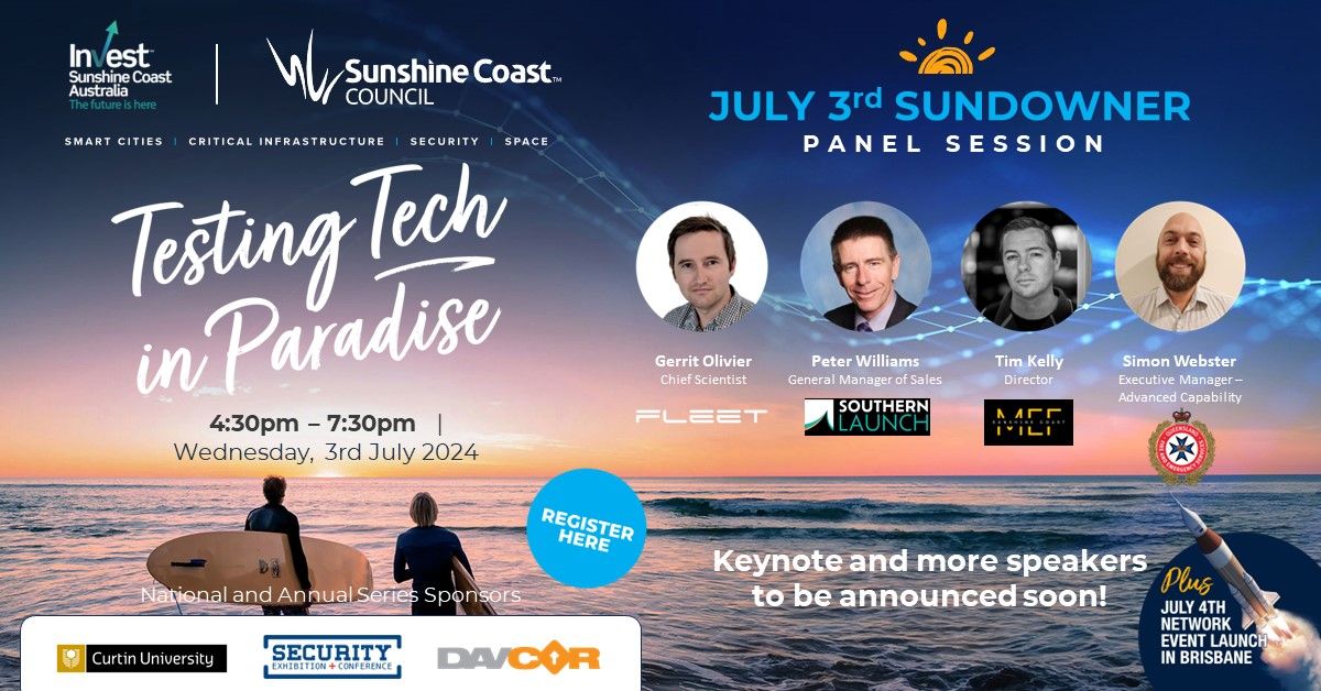 Testing Tech in Paradise - July 3rd Sundowner