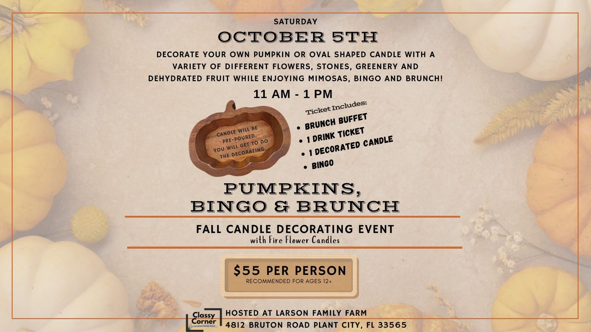 Fall Candle Decorating Event - "Pumpkins, Bingo & Brunch"