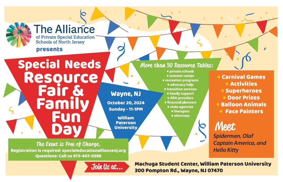 October 20, 2024 - Special Needs Resource Fair & Family Fun Day