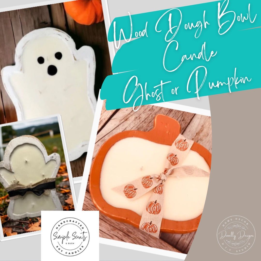 Ghost or Pumpkin Dough Bowl Candle Making 