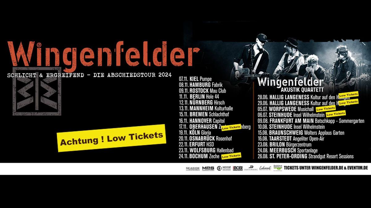 Wingenfelder * Schlicht & Ergreifend \u2013 Abschiedstour 2024 - AUSVERKAUFT!