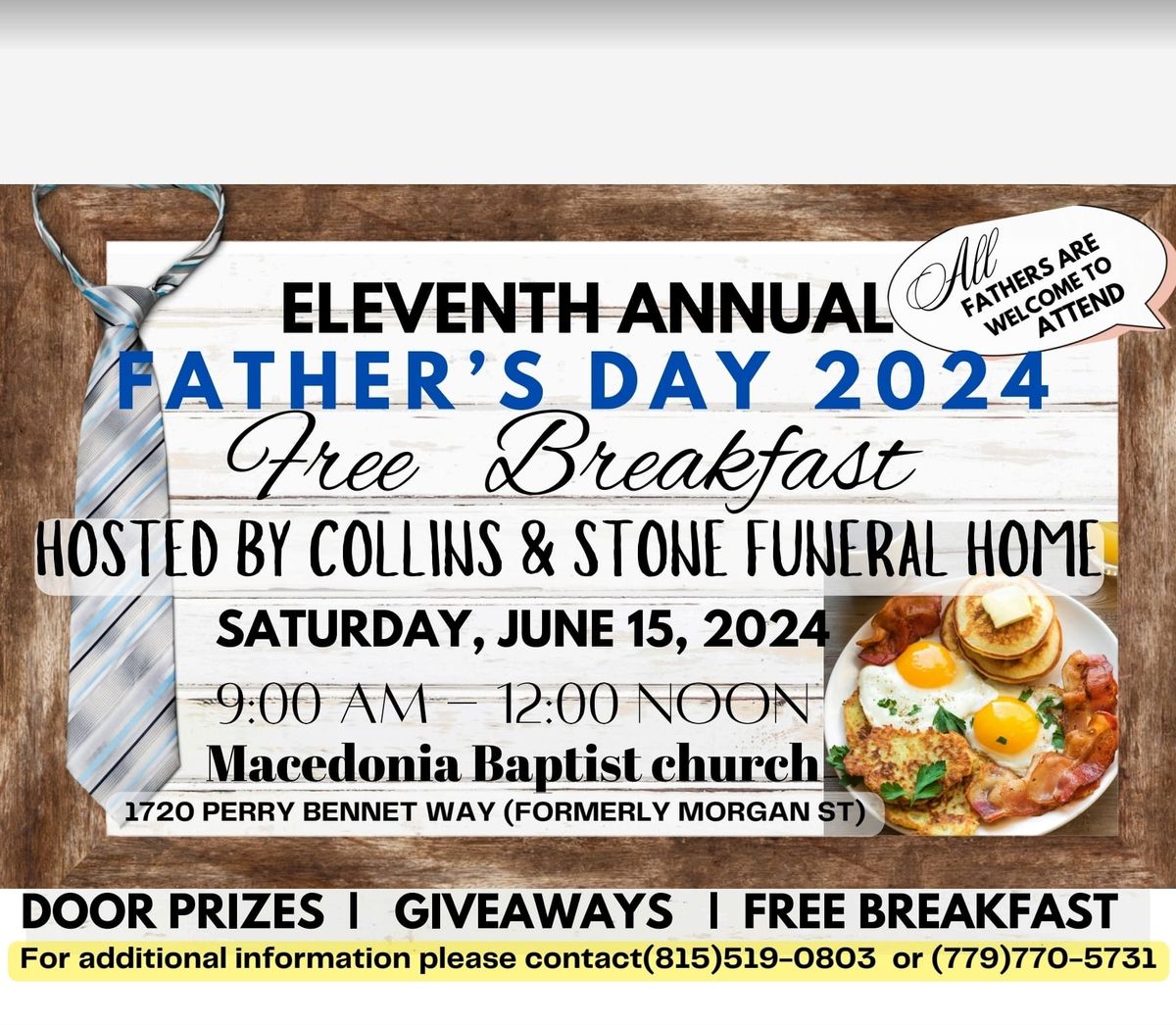 Annual 11th Fathers Day Breakfast