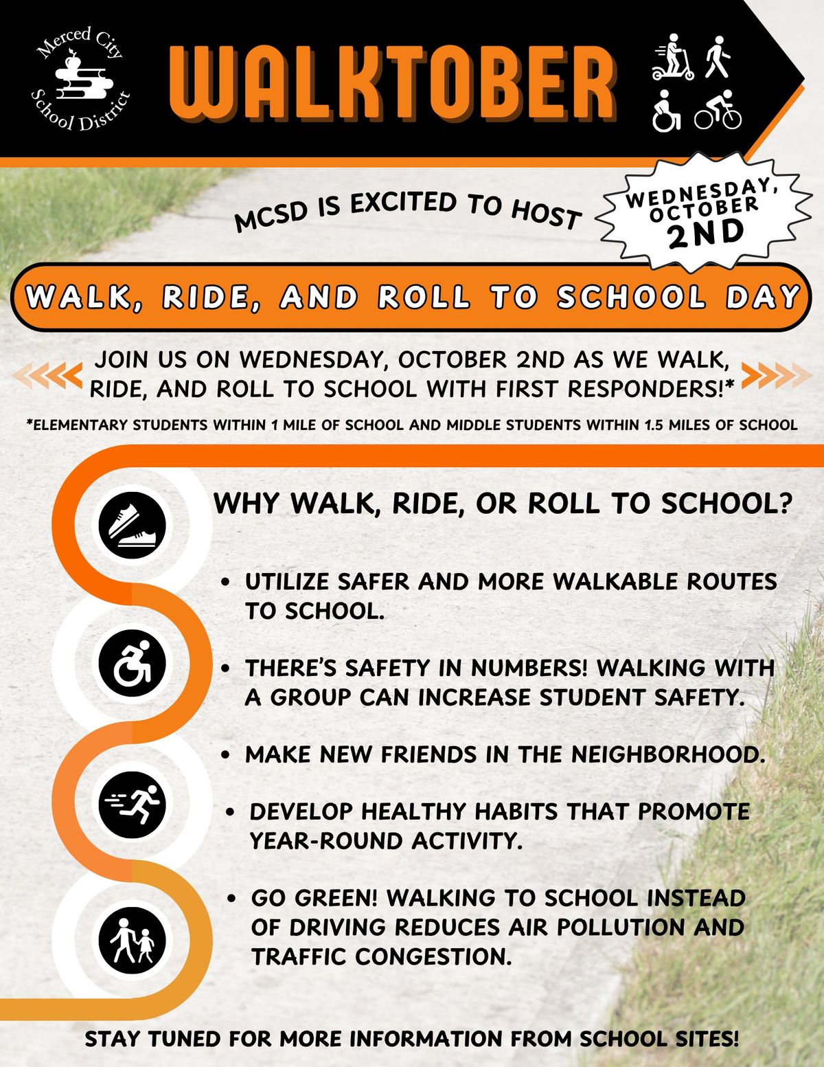 Walk, Ride, & Roll to School Day!