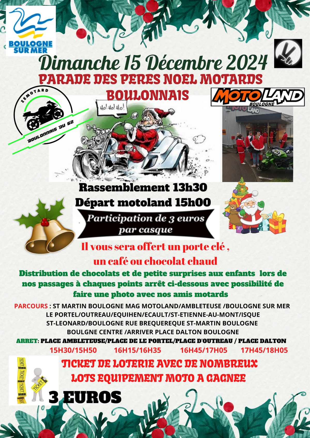 Parade des p\u00e9re noel motards zemotard 