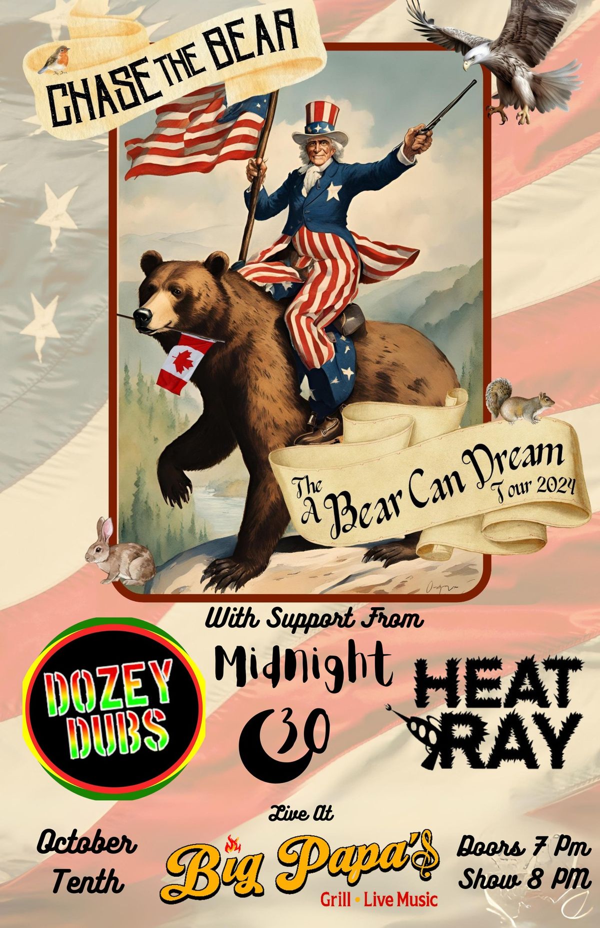 Alt Rock\/reggae night w\/Chase The Bear, Dozey Dubs, Midnight 30 and Heat Ray