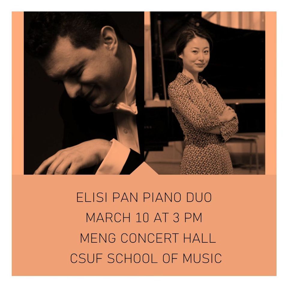 Elisi Pan Piano Duo Recital at CSU Fullerton - Meng Recital Hall.