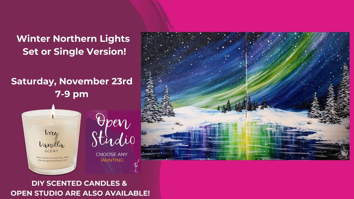 Winter Northern Lights Set or Single-DIY Scented Candles & Open Studio are also available!