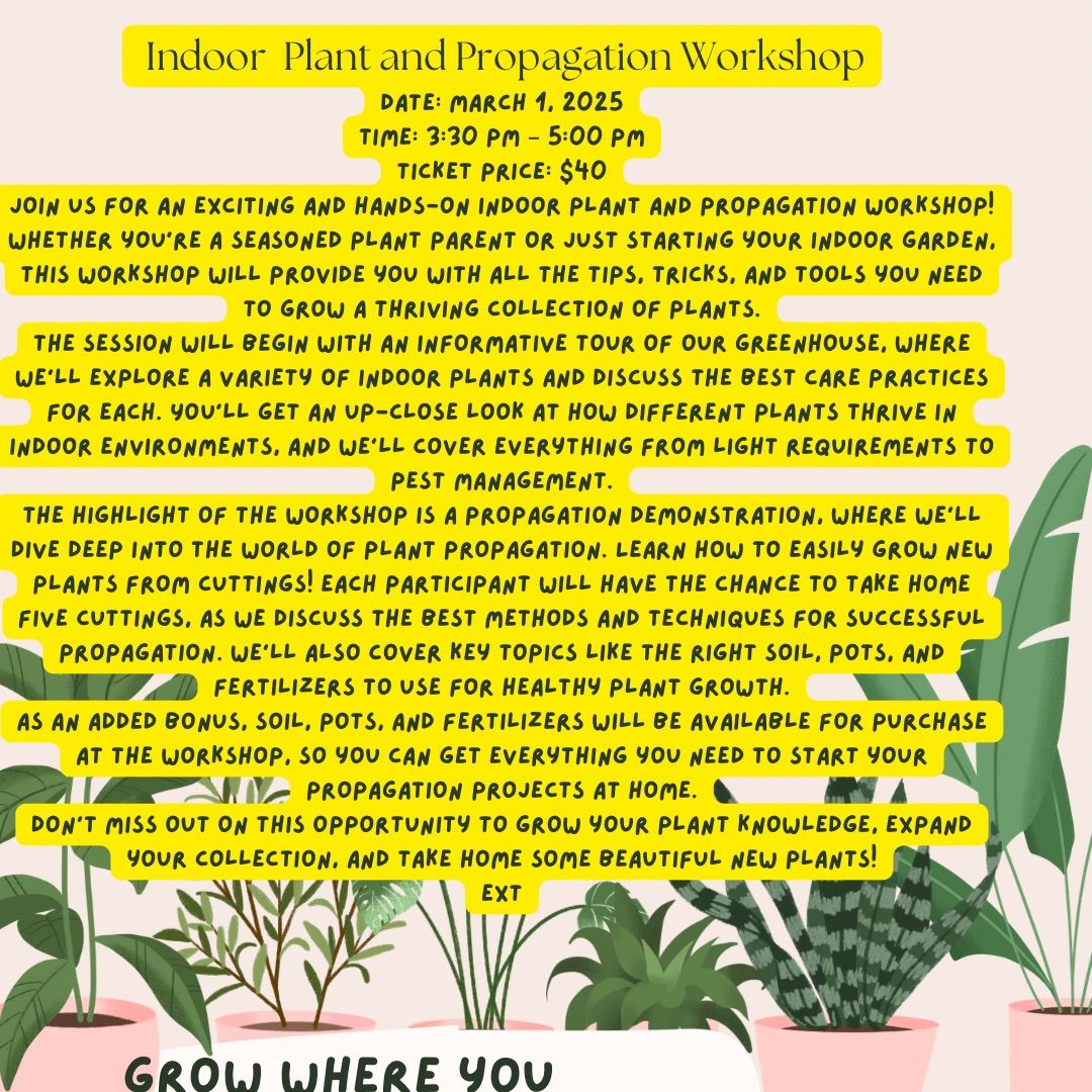 Indoor Plant and Propagation Workshop