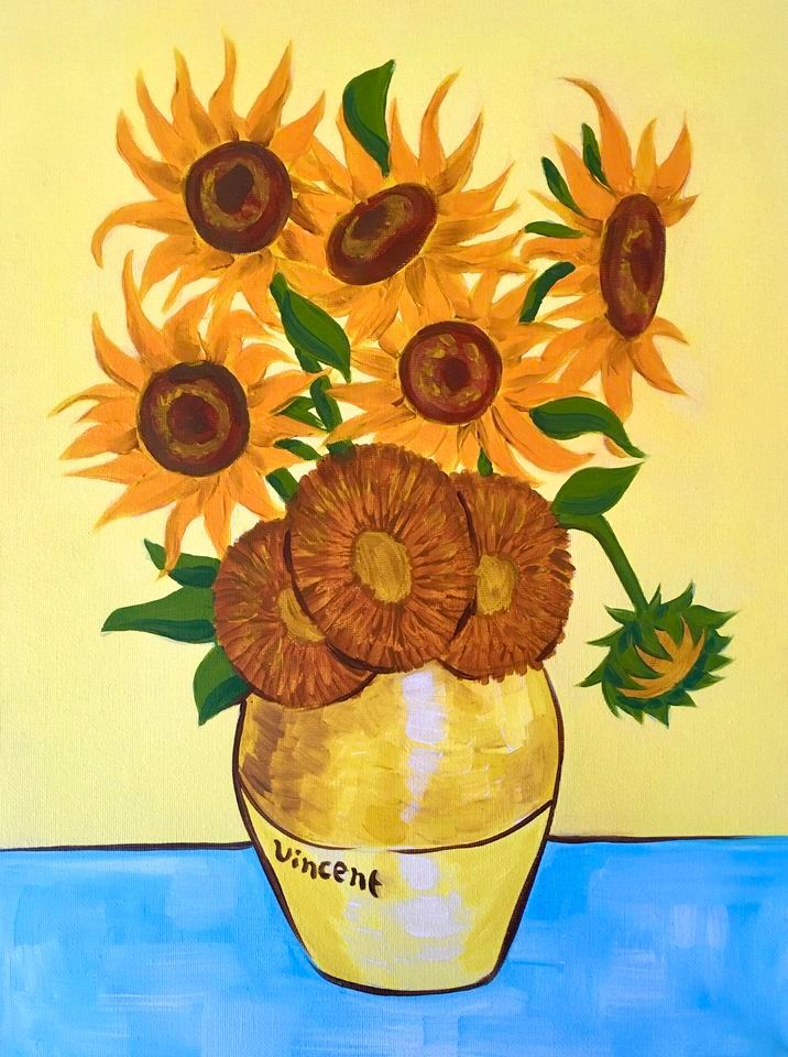 Auckland Paint & Wine Night - Sunflowers