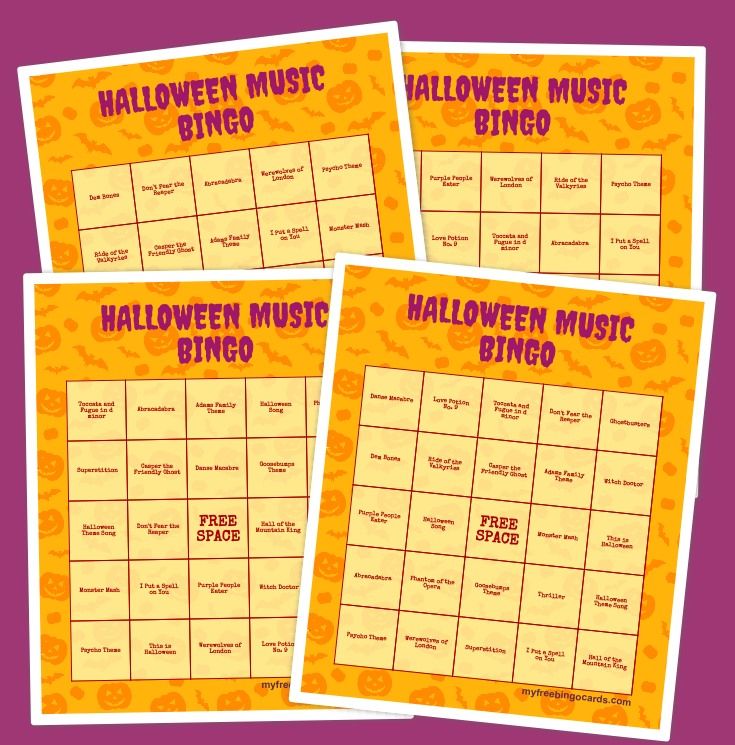 Halloween Music Bingo