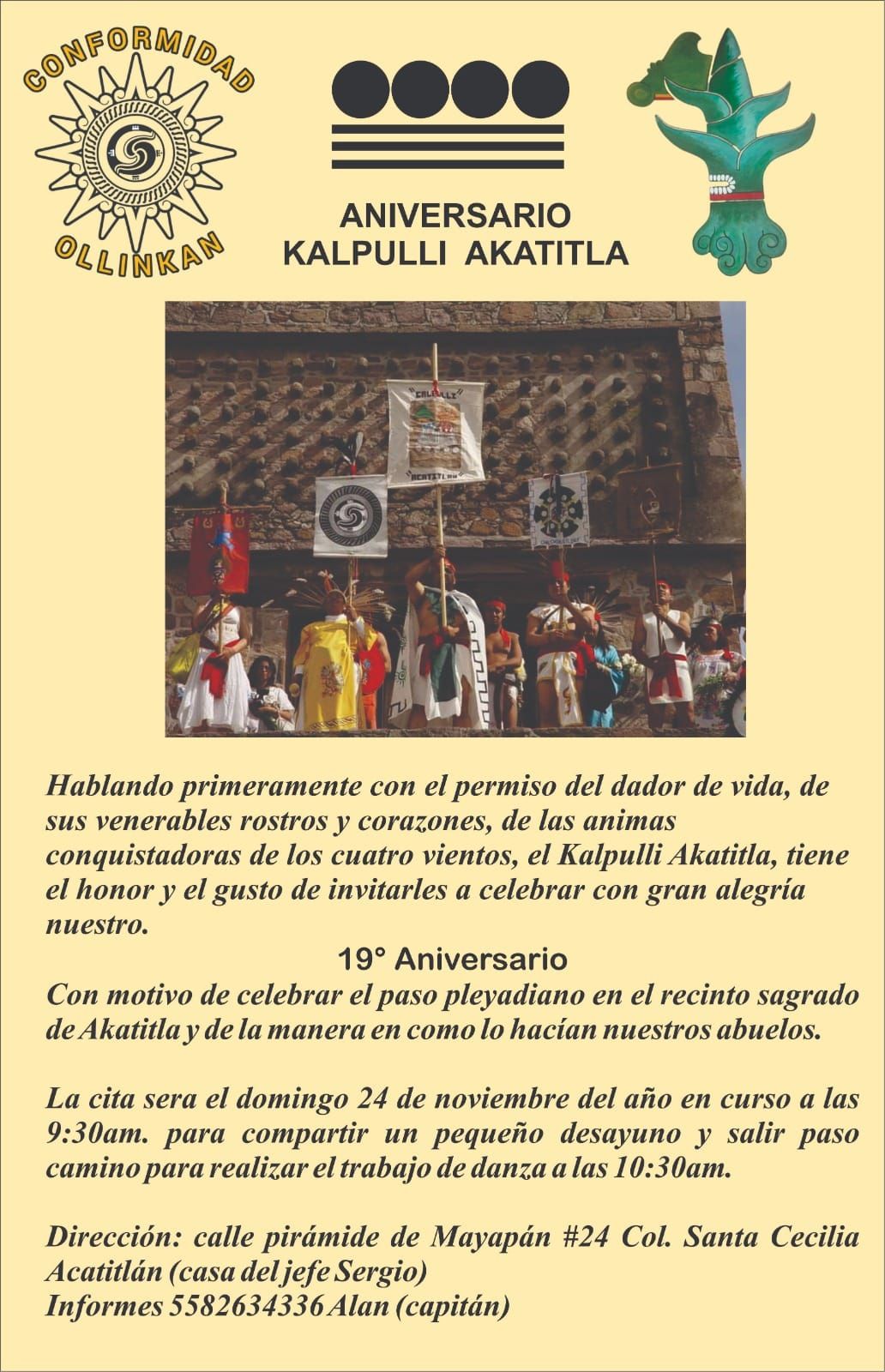 19 ANIVERSARIO DEL KALPULLI AKATITLA 