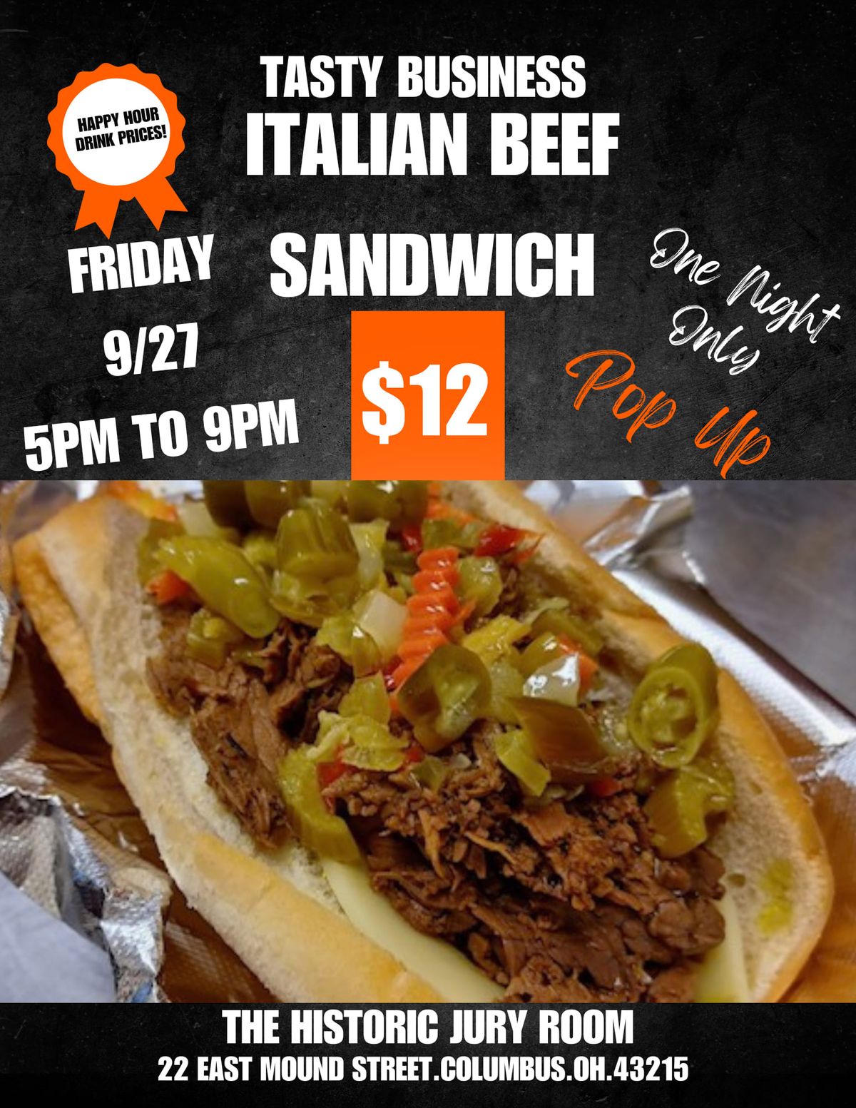 Italian Beef Sandwich Pop-up!