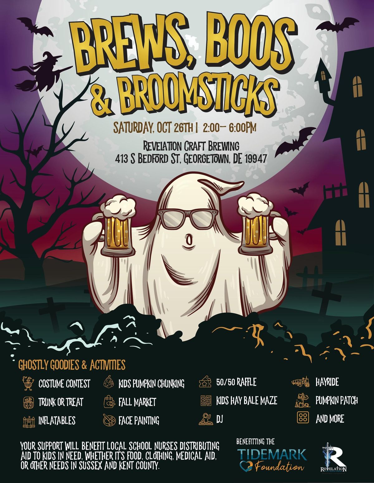 BREWS, BOOS & BROOMSTICKS