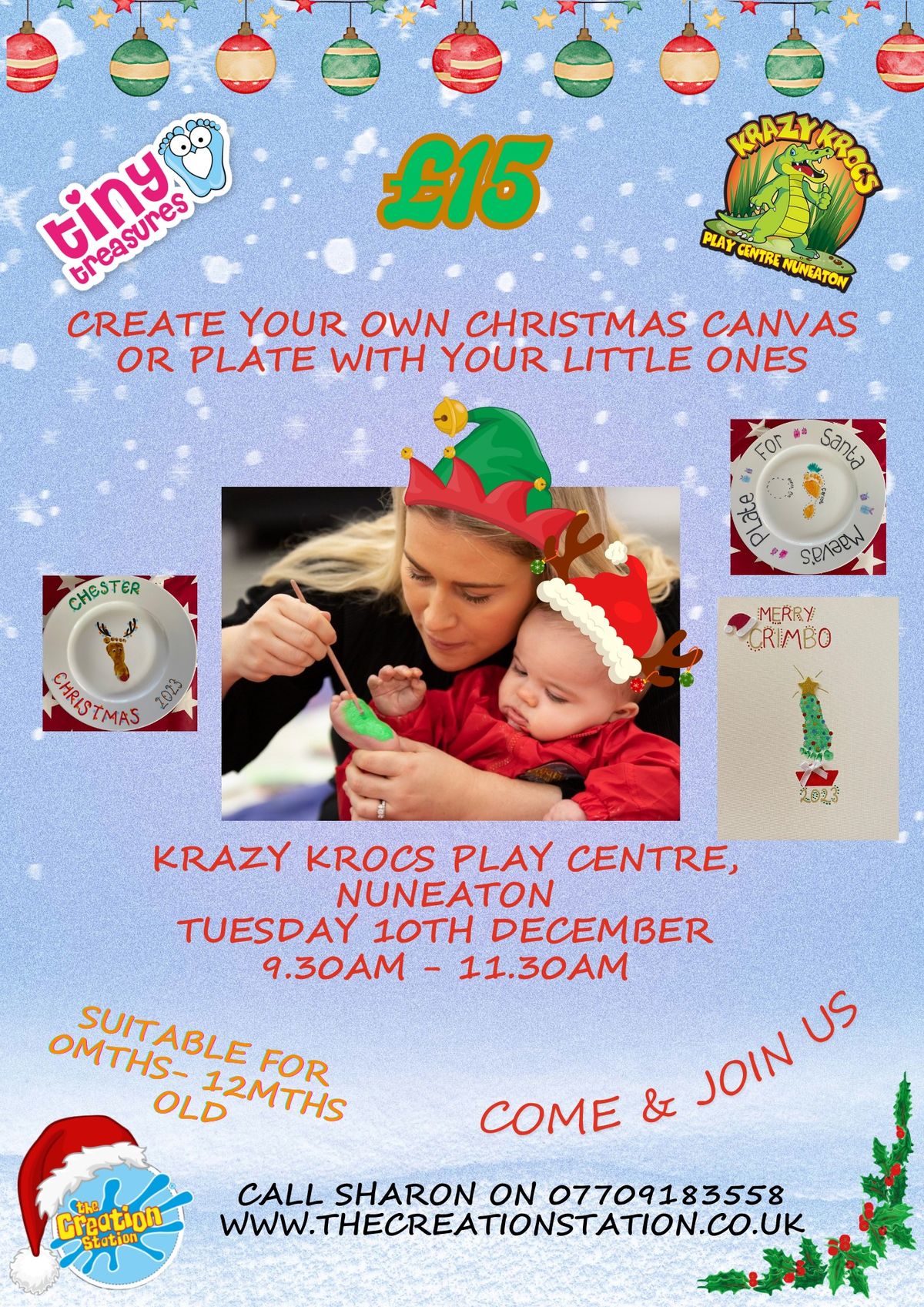 Babies 1st Christmas Keepsake @ our Tiny Treasures workshop at Krazy Krocs