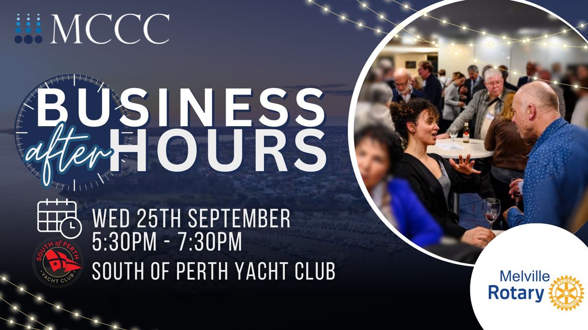 September MCCC Business After-hours, hosted by Melville Rotary at South of Perth Yacht Club