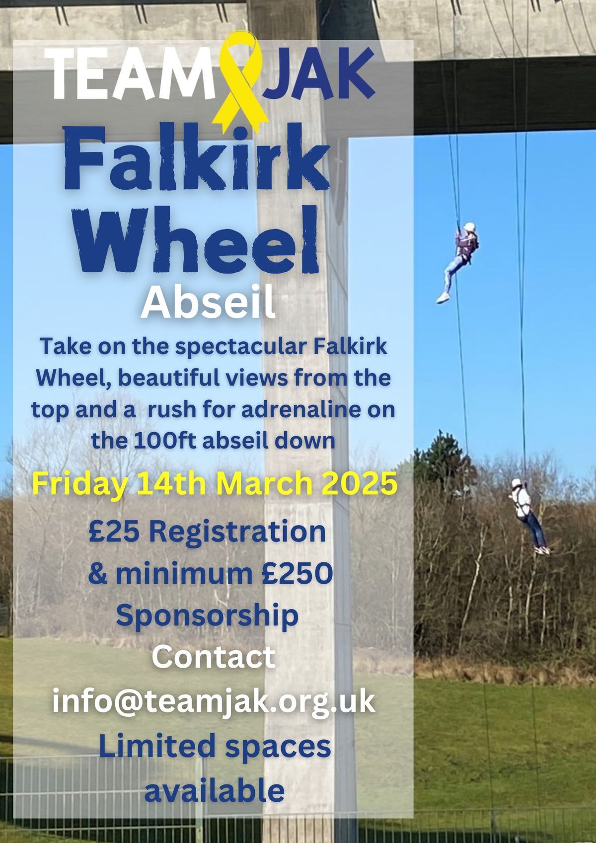 Abseil Falkirk Wheel to raise funds for Team Jak 