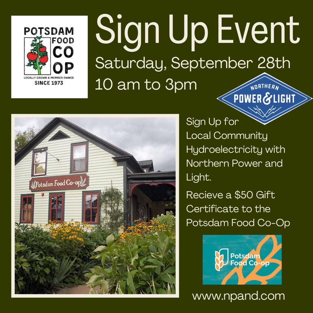 Northern Power and Light Sign Up Event, Potsdam Food Co-Op