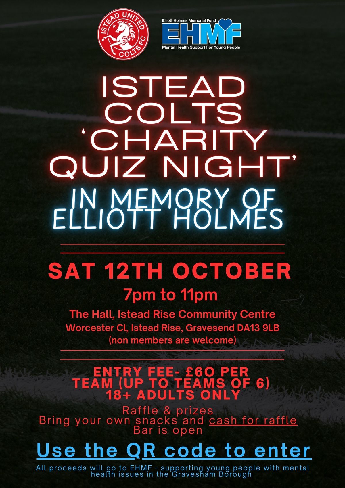 Istead United Colts Fun Charity Quiz Night in Memory of Elliott Holmes