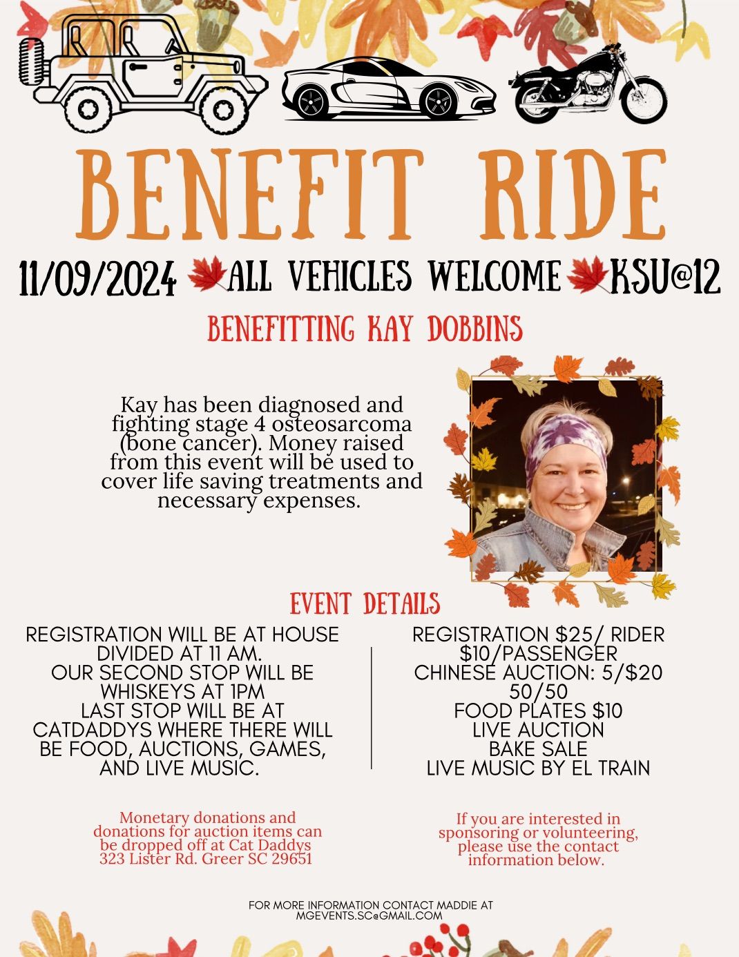 Benefit Ride for Kay Dobbins