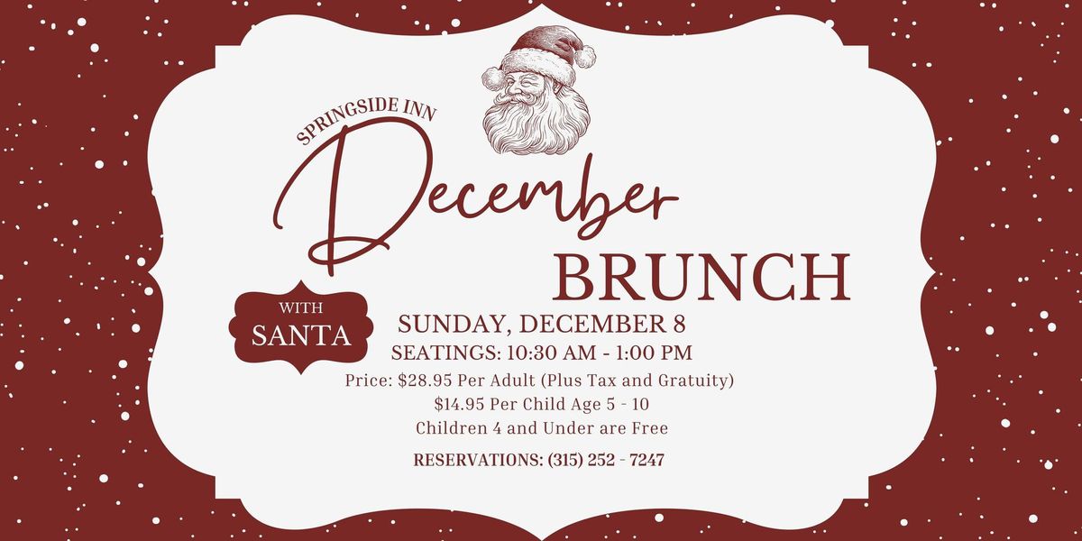 Springside Inn Brunch with Santa | December Monthly Brunch