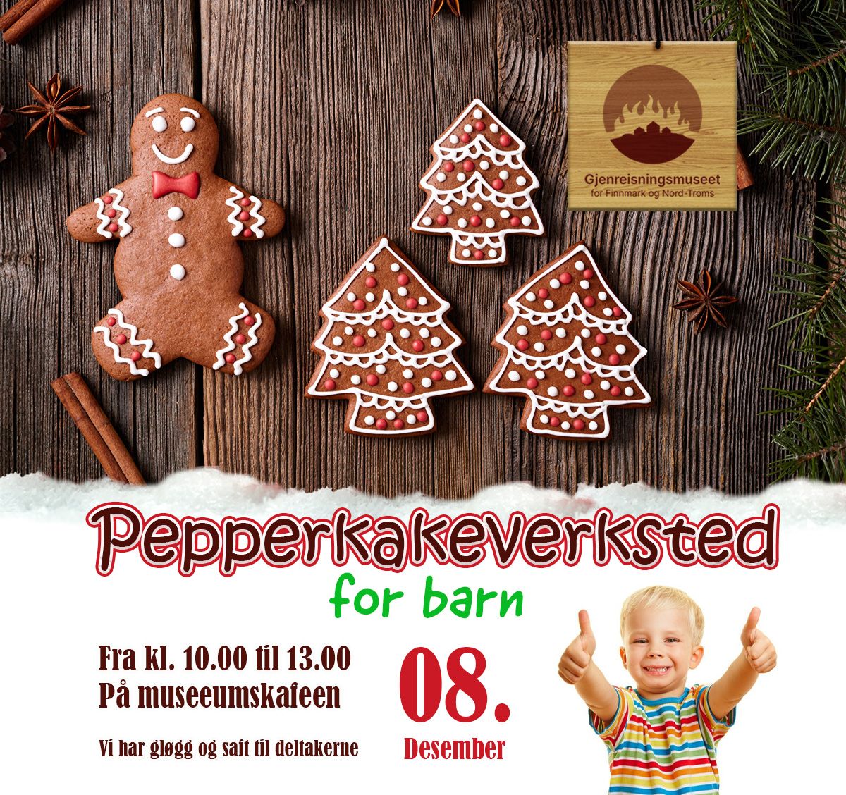 Pepperkakeverksted for barn