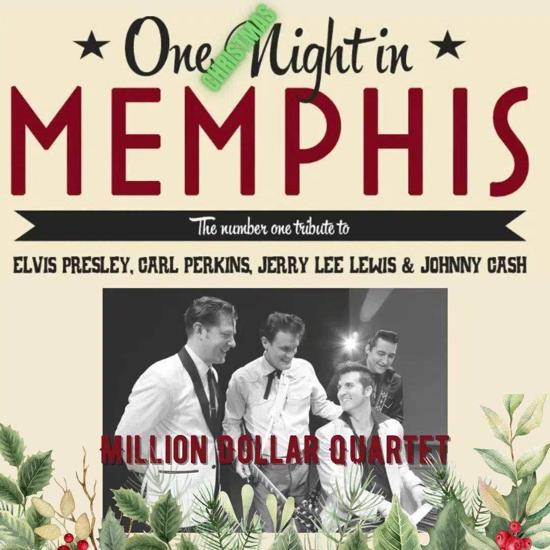 Imagine Johnny Cash, Carl Perkins, Elvis Presley and Jerry Lee Lewis gathered around some yuletide a