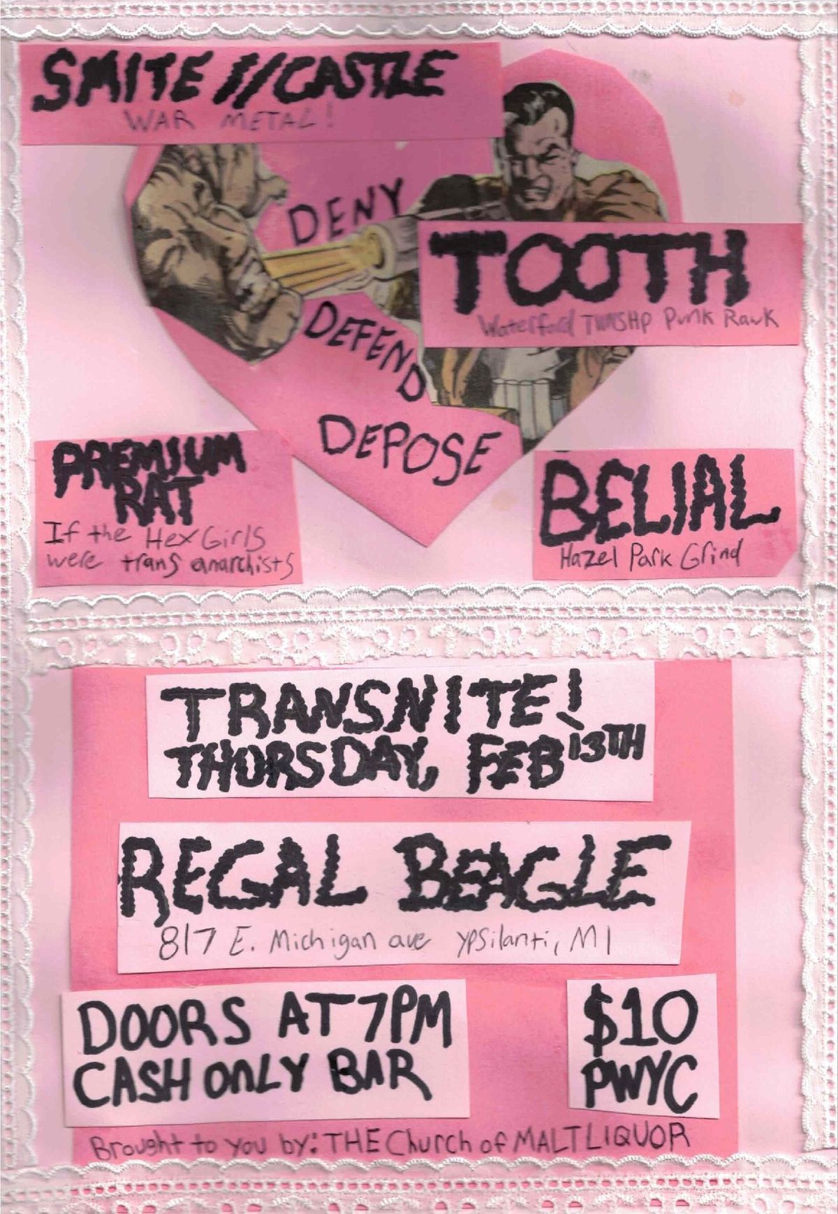 TRANS NITE SHOW NITE! W\/ SMITE CASTLE \/\/ TOOTH \/\/ PREMIUM RAT \/\/ BELIAL