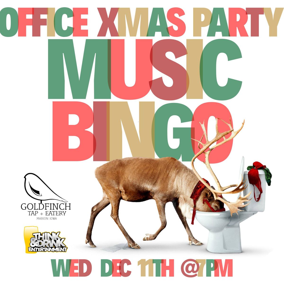 Office Xmas Party Music Bingo @ Goldfinch Tap +Eatery (Marion, IA) \/ Wednesday, December 11th @ 7pm