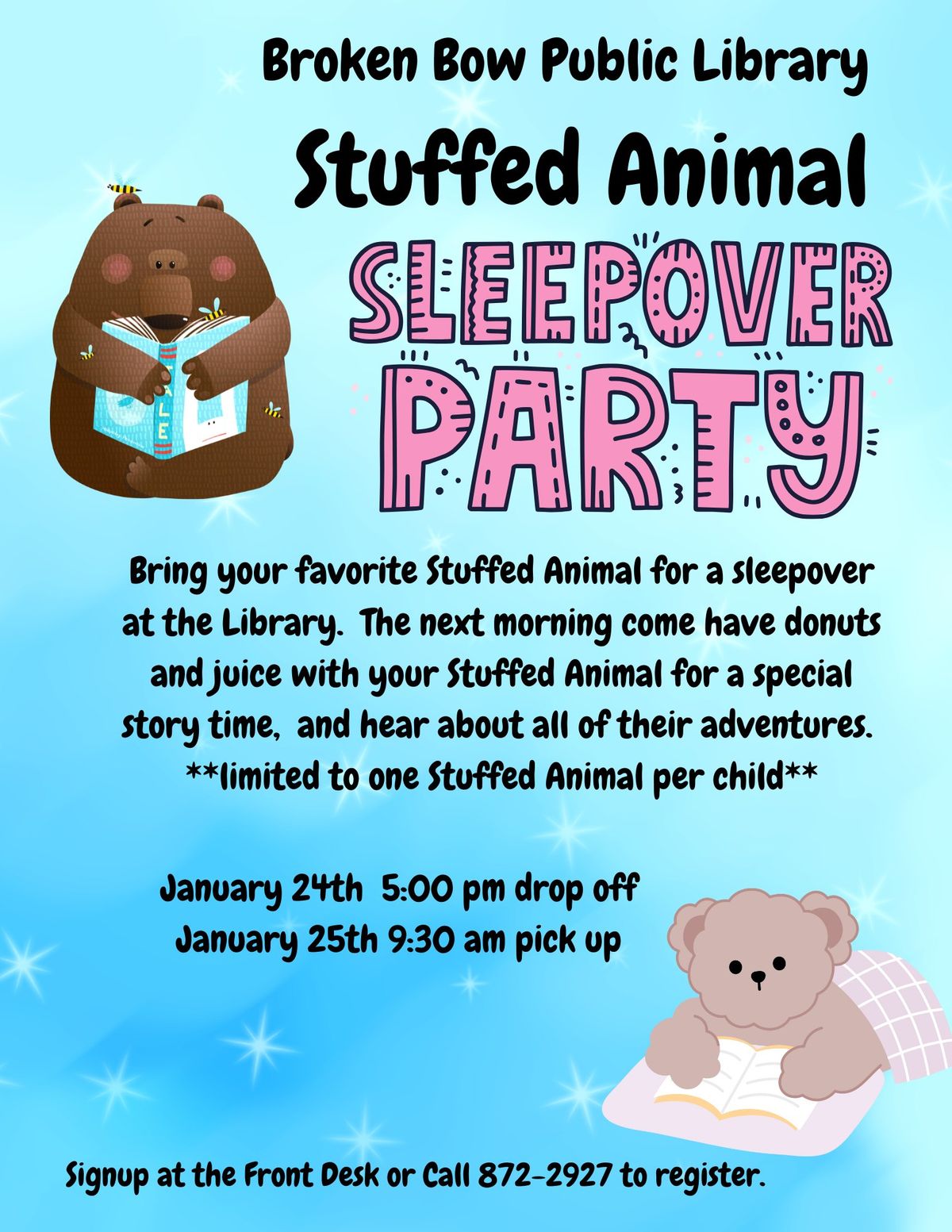 Stuffed Animal Sleepover Party