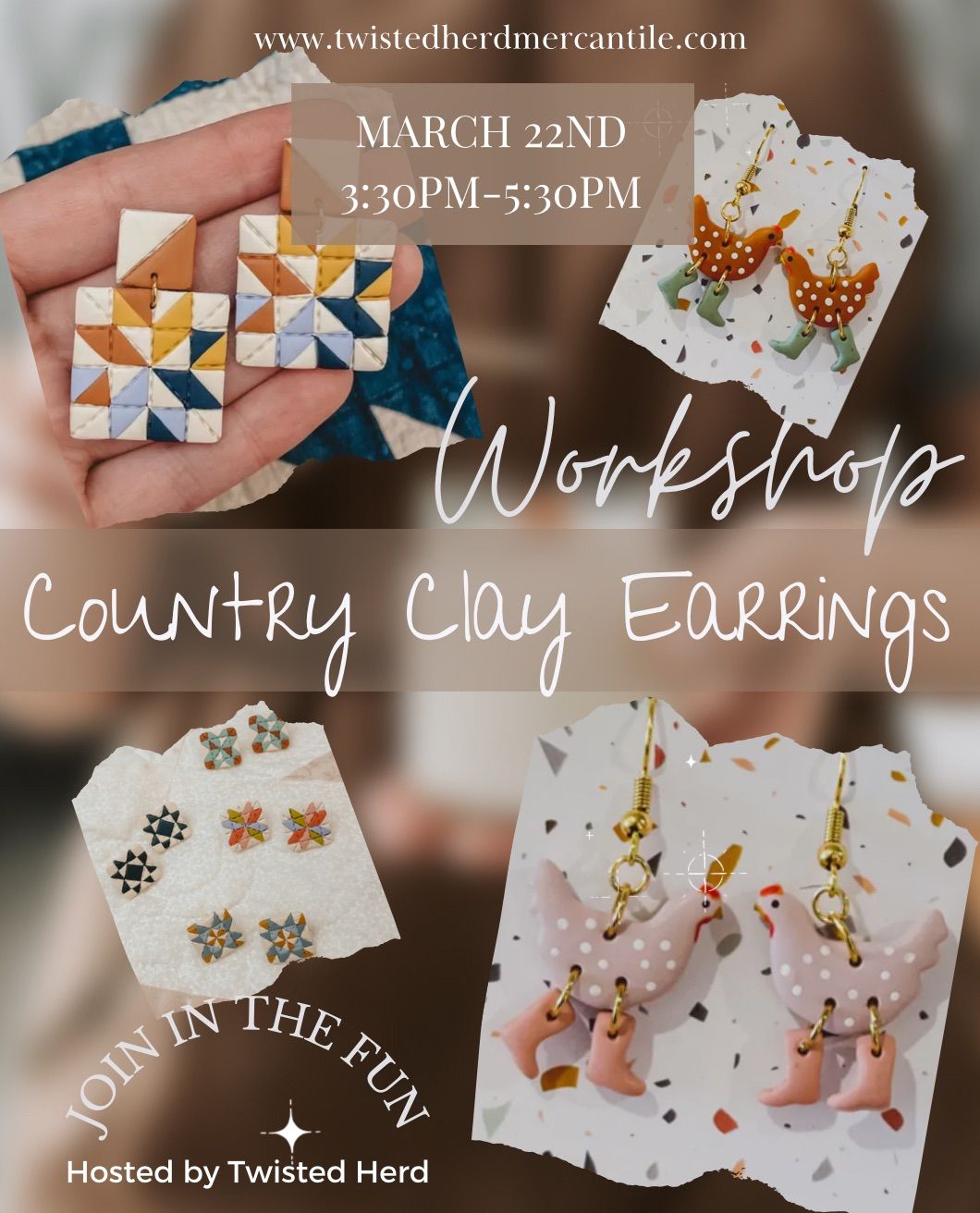 Country Clay Earring Workshop