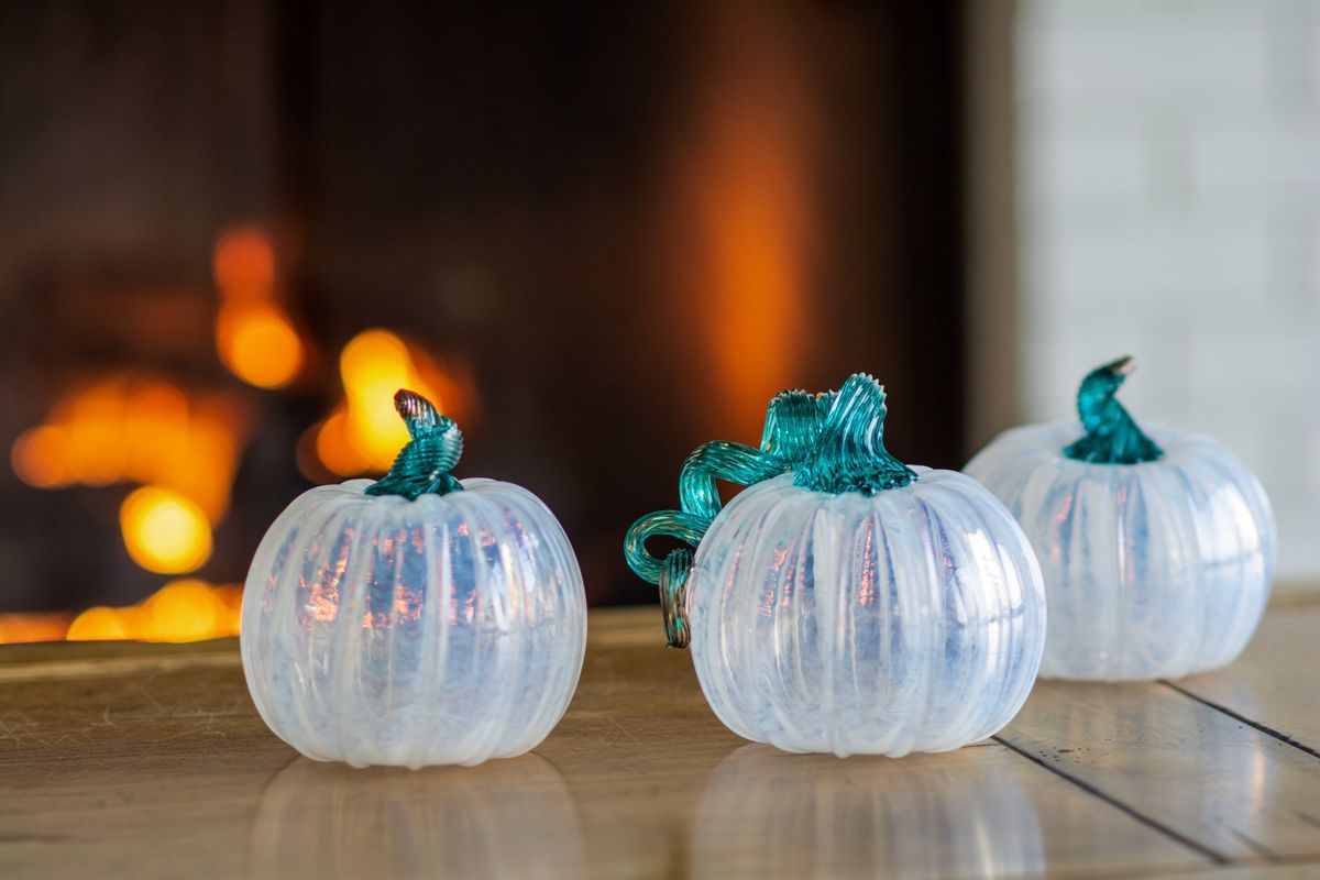 glassybaby pumpkin glassblowing 