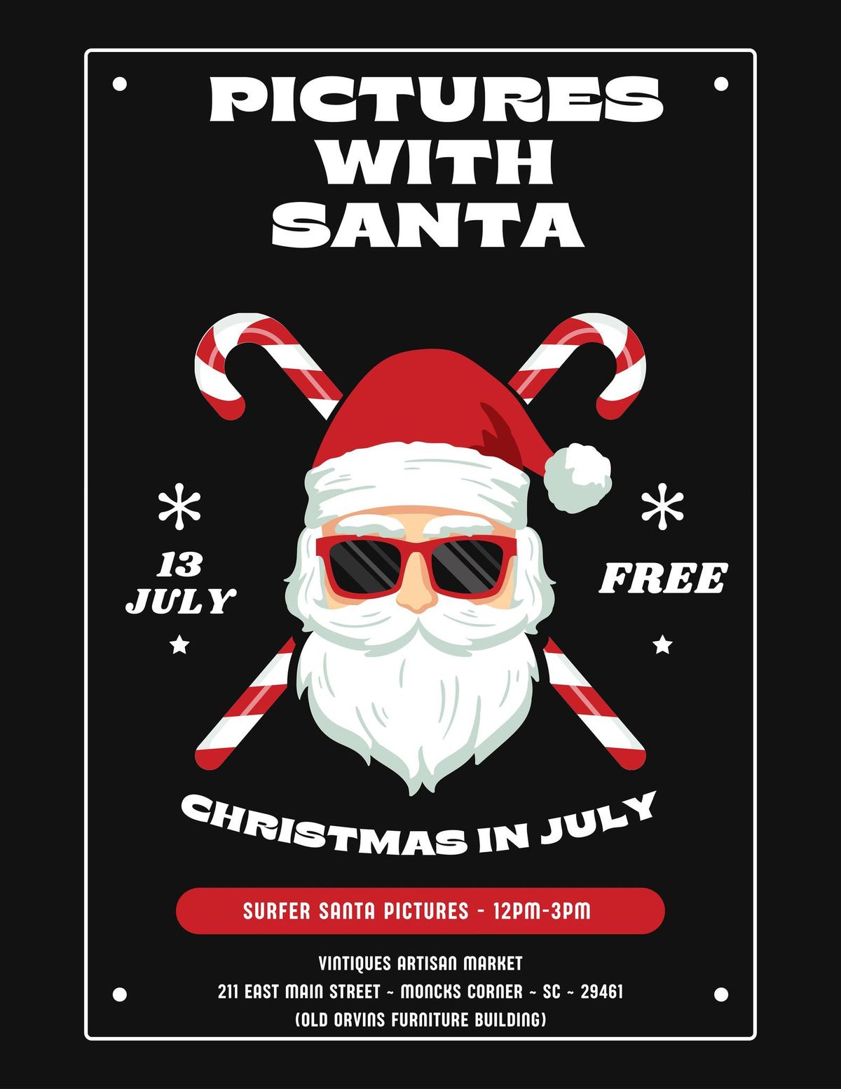 Christmas In July - Surfer Santa Picture