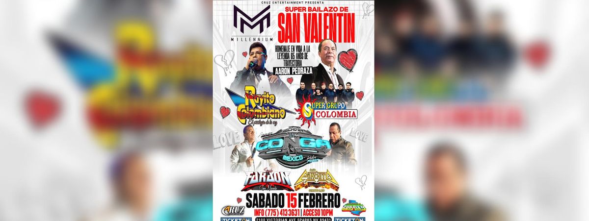 SUPER BAILAZO DE SAN VALENTIN CON RAYITO COLOMBIANO, SUPER GRUPO COLOMBIA & M\u00c1S