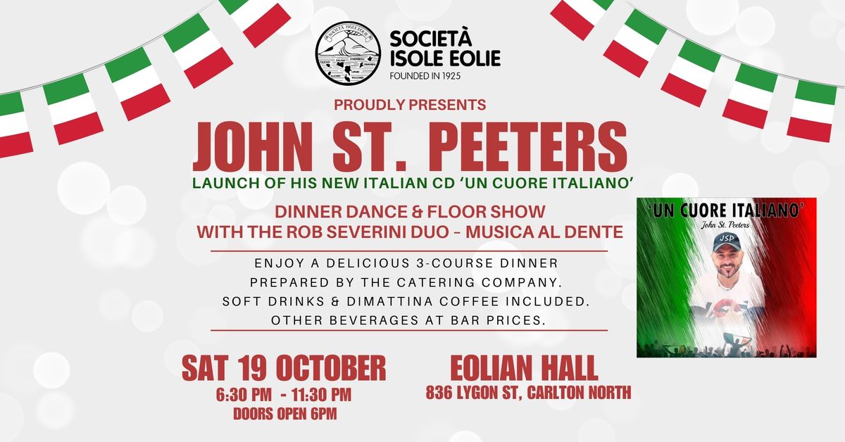 John St Peeters New CD Tour & Dinner Dance with Rob Severini