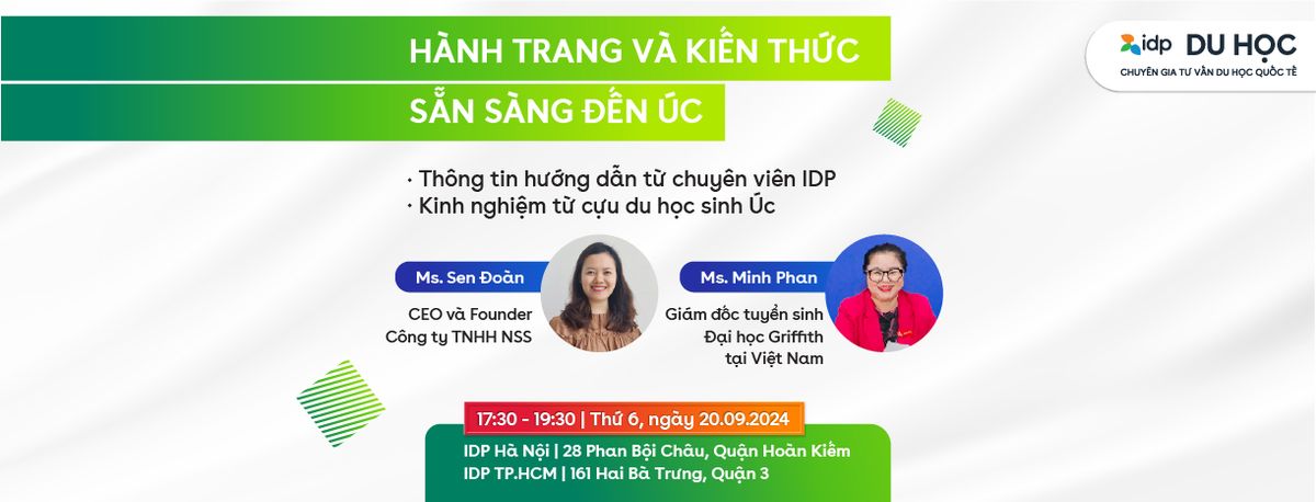 [Hanoi & HCMC] H\u1ed9i Th\u1ea3o Du H\u1ecdc \u00dac: CHU\u1ea8N B\u1eca H\u00c0NH TRANG S\u1eb4N S\u00c0NG BAY \u0110\u1ebeN \u00daC