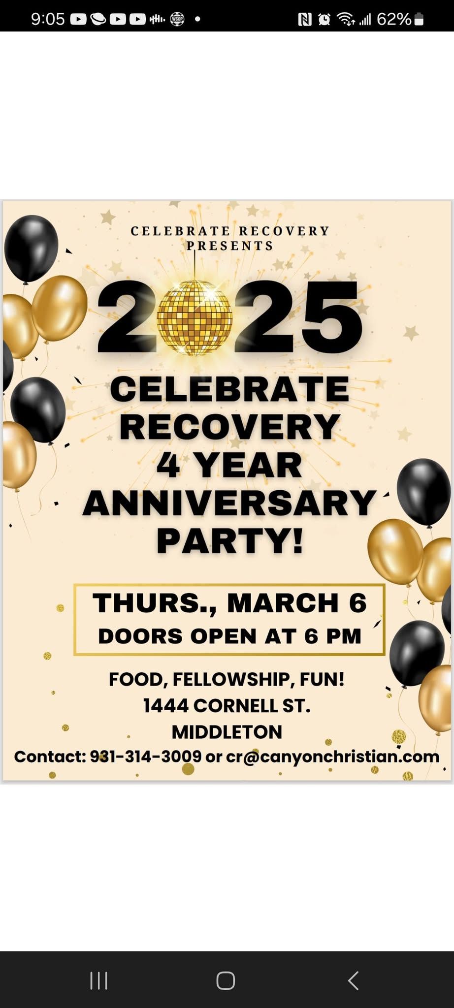 celebrate recovery 4 year anniversary!!