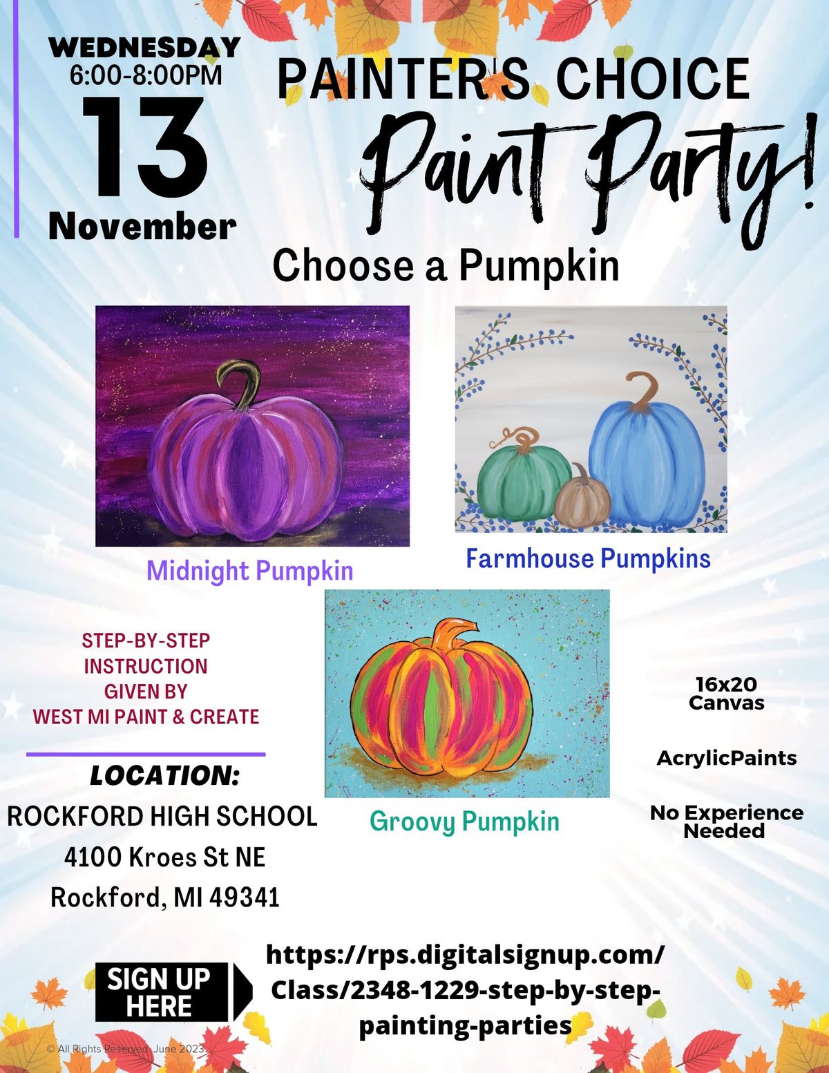 Painter's Choice Paint Party! Pumpkins! 