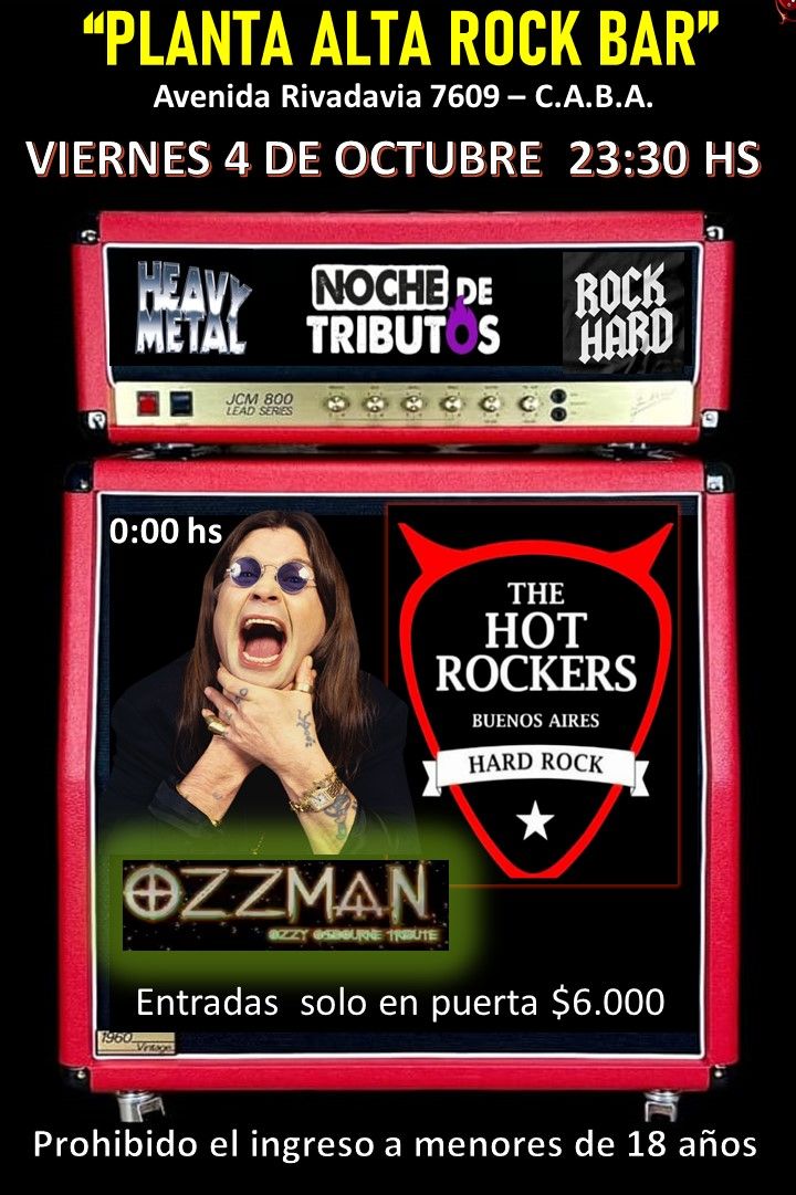 4\/10 NOCHE DE TRIBUTOS A OZZY OSBOURNE Y CLASICOS DE HARDROCK 80\u00b4 Y 90\u00b4