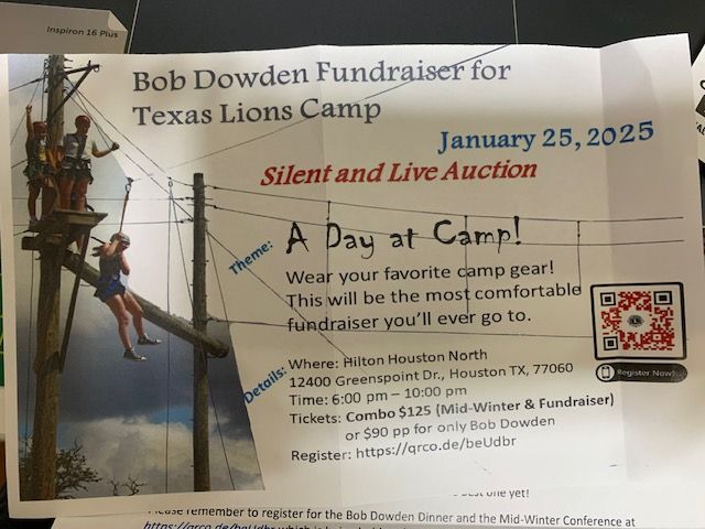 District 2-S2 Mid-Winter Conference and Bob Dowden Fundraiser for the Texas Lions Camp