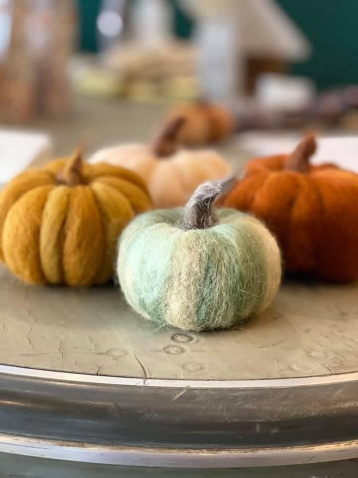 Wine & Art: Needle Felted Pumpkins 