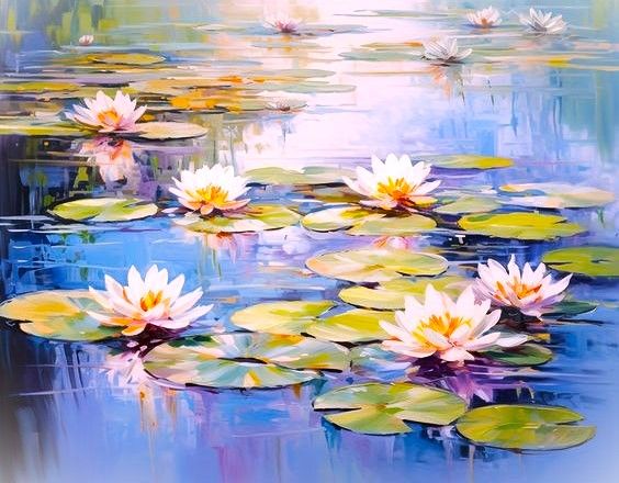 Acrylic Painting Workshop - Waterlilies From Monet's Garden 