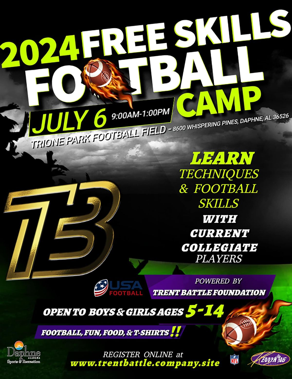 Football Skills Camp Hosted by Trent Battle