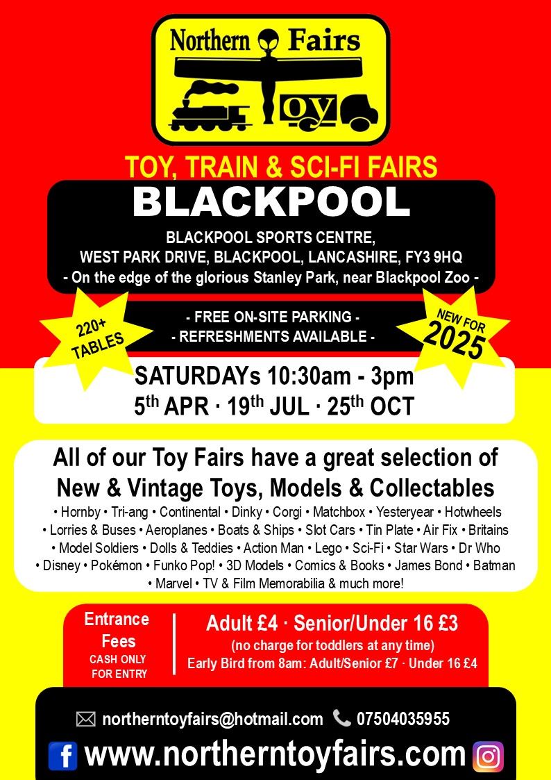 Blackpool Toy, Train & Sci-Fi Fair on Sat 25th Oct '25