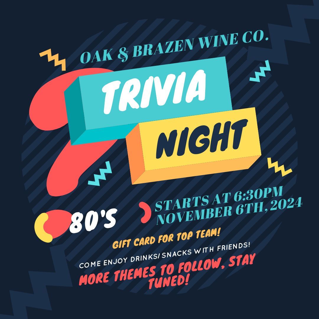 Trivia Night at The Winery! (80's)