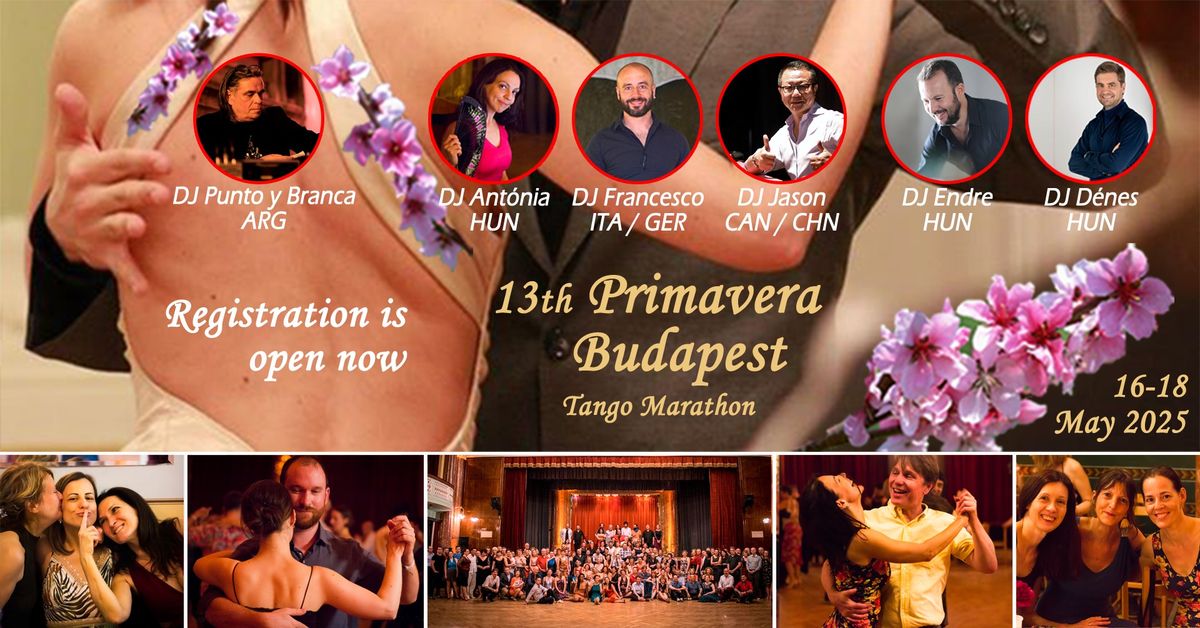 13th Primavera Budapest Tango Marathon 16-18 May 2025