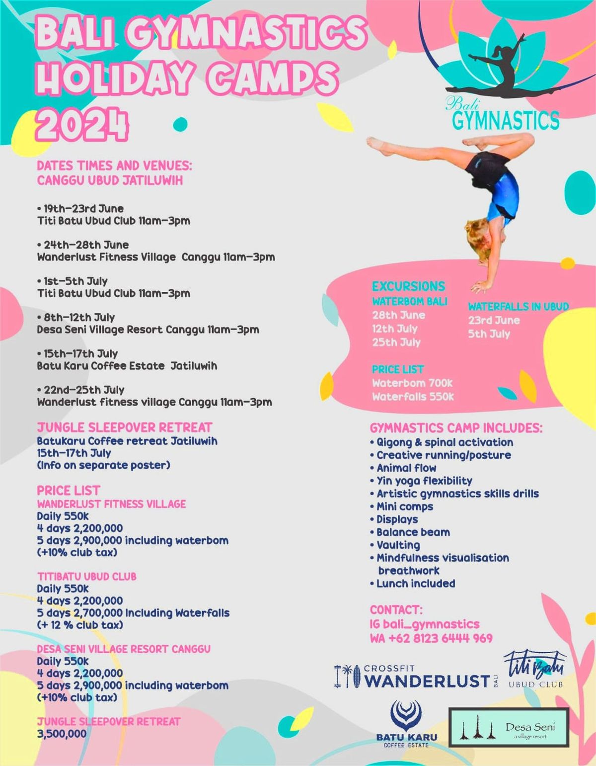 Bali Gymnastics Holiday Camps 2024