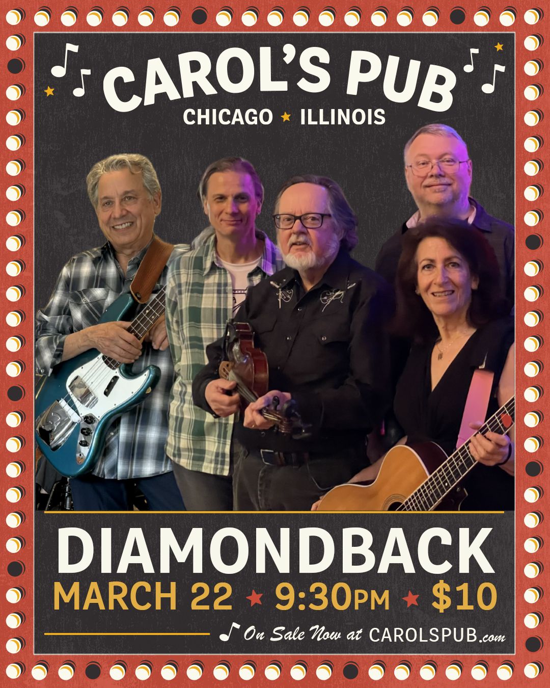 Diamondback returns to Carol\u2019s Pub!!!