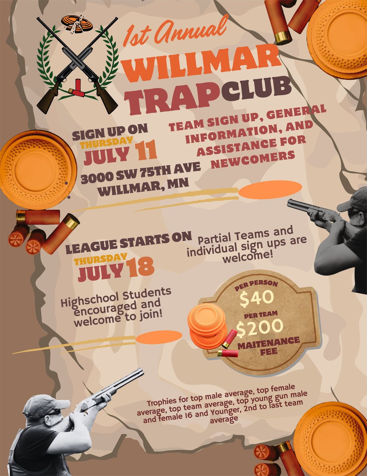 Willmar Trap Club Sign Up!